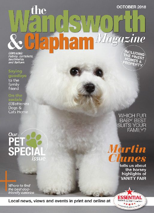 Wand_FC Oct 18-min An image of an adorable little white terrier on the front cover of the Wandsworth & Clapham Magazine
